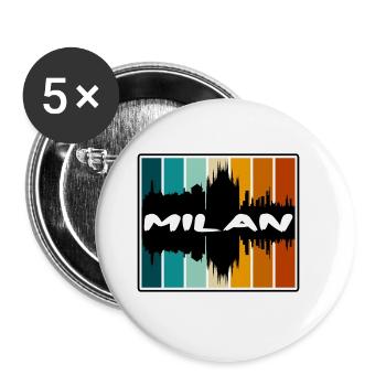 Mailand Italien Skyline Silhouette Reise Souvenir - Buttons groß 56 mm (5er Pack) - Weiß - Vorne