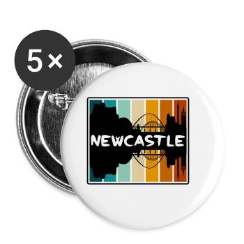 Newcastle England Skyline Silhouette Travel Souven - Buttons large 2.2''/56 mm (5-pack) - white - Front