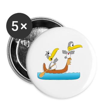 MÖWEN - BOOT - SCHIFF - GONDOLIERE - LIEBE - Buttons groß 56 mm (5er Pack) - Weiß - Vorne