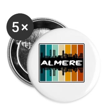 Almere Niederlande Skyline Silhouette Travel Souve - Buttons groß 56 mm (5er Pack) - Weiß - Vorne