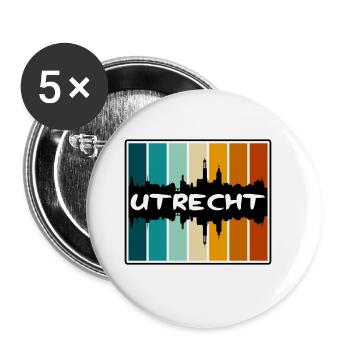 Utrecht Netherlands Skyline Silhouette Travel Souv - Buttons large 2.2''/56 mm (5-pack) - white - Front