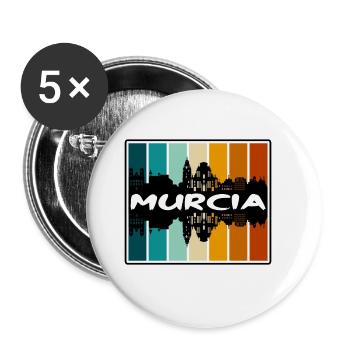 Murcia Spain Skyline Silhouette Travel Souvenir - Buttons large 2.2''/56 mm (5-pack) - white - Front