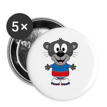 PANTHER - INLINE SKATES - SKATEN - SPORT - TIER - Buttons groß 56 mm (5er Pack) - Weiß - Vorne