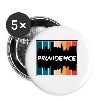 Providence Rhode Island Usa Skyline Silhouette Tra - Buttons groß 56 mm (5er Pack) - Weiß - Vorne