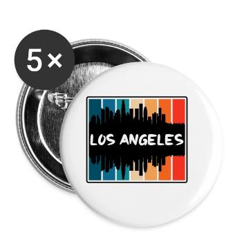 Los Angeles Californie États-Unis Skyline Silhouette - Lot de 5 grands badges (56 mm) - blanc - Devant
