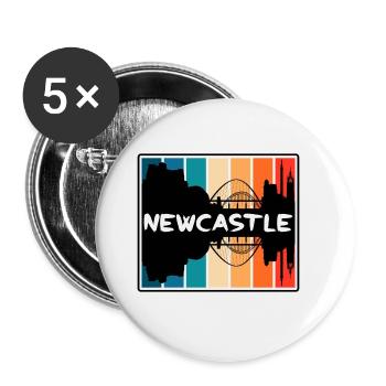 Newcastle England Skyline Silhouette Travel Souven - Buttons large 2.2''/56 mm (5-pack) - white - Front