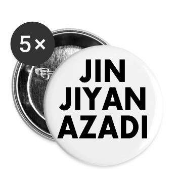 jin jiyan azadi - Buttons groß 56 mm (5er Pack) - Weiß - Vorne
