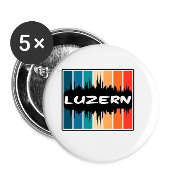 Luzern Schweiz Skyline Silhouette Travel Souve - Buttons groß 56 mm (5er Pack) - Weiß - Vorne