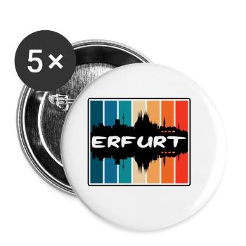 Erfurt Germany Skyline Silhouette Travel Souvenir - Buttons large 2.2''/56 mm (5-pack) - white - Front
