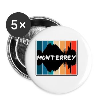 Monterrey Mexico Skyline Silhouette Travel Souveni - Buttons large 2.2''/56 mm (5-pack) - white - Front