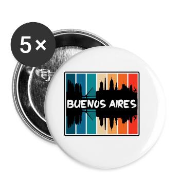Buenos Aires Argentina Skyline Silhouette Travel S - Buttons large 2.2''/56 mm (5-pack) - white - Front