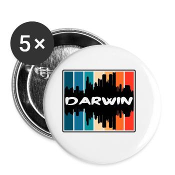 Darwin Australia Skyline Silhouette Travel Souveni - Buttons large 2.2''/56 mm (5-pack) - white - Front