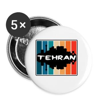 Tehran Iran Skyline Silhouette Travel Souvenir - Buttons large 2.2''/56 mm (5-pack) - white - Front