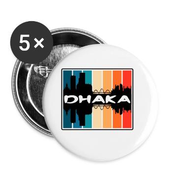 Dhaka Bangladesh Skyline Silhouette Travel Souveni - Buttons large 2.2''/56 mm (5-pack) - white - Front