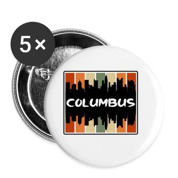 Columbus Ohio Usa Skyline Silhouette Travel Souven - Buttons groß 56 mm (5er Pack) - Weiß - Vorne