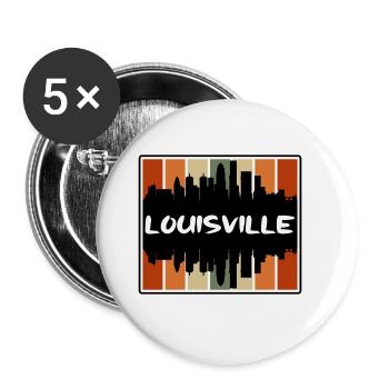 Louisville Kentucky Usa Skyline Silhouette Travel - Buttons large 2.2''/56 mm (5-pack) - white - Front