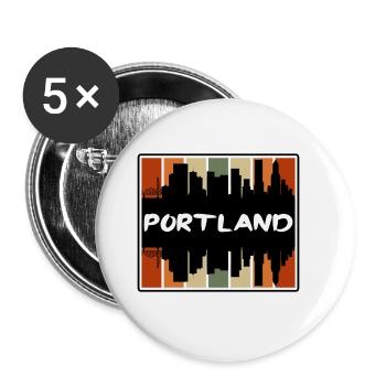 Portland Oregon USA Skyline Silhouette Reisen Souv - Buttons groß 56 mm (5er Pack) - Weiß - Vorne