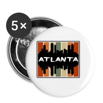 Atlanta Georgia Usa Skyline Silhouette Travel Souv - Buttons large 2.2''/56 mm (5-pack) - white - Front