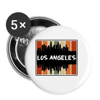 Los Angeles Californie États-Unis Skyline Silhouette - Lot de 5 grands badges (56 mm) - blanc - Devant