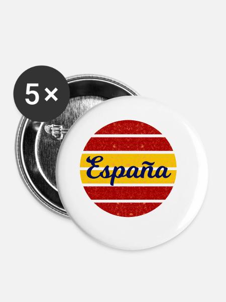 Die spanischen Fans - Buttons groß 56 mm (5er Pack) - Weiß