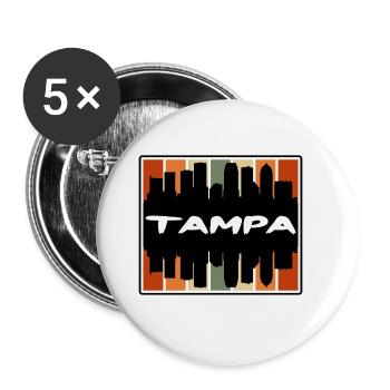 Tampa Florida USA Skyline Silhouette Reise Souven - Buttons groß 56 mm (5er Pack) - Weiß - Vorne