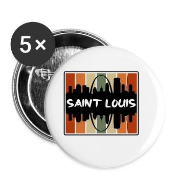 Saint Louis Missouri Usa Skyline Silhouette Travel - Buttons large 2.2''/56 mm (5-pack) - white - Front