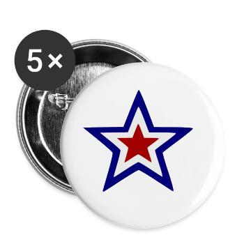 Stern von Frankreich - Buttons groß 56 mm (5er Pack) - Weiß - Vorne