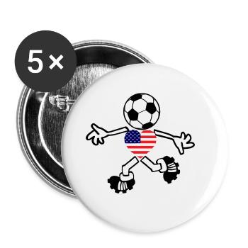 Die USA Fußballer - Buttons groß 56 mm (5er Pack) - Weiß - Vorne