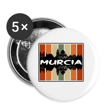 Murcia Spain Skyline Silhouette Travel Souvenir - Buttons large 2.2''/56 mm (5-pack) - white - Front