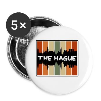 The Hague Netherlands Skyline Silhouette Travel So - Buttons large 2.2''/56 mm (5-pack) - white - Front