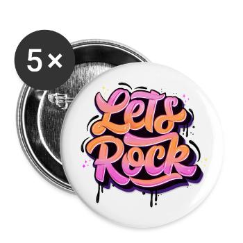Faisons du rock - Lot de 5 grands badges (56 mm) - blanc - Devant