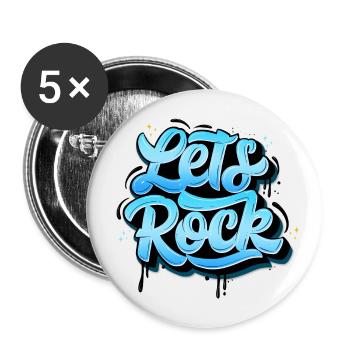 Faisons du rock - Lot de 5 grands badges (56 mm) - blanc - Devant