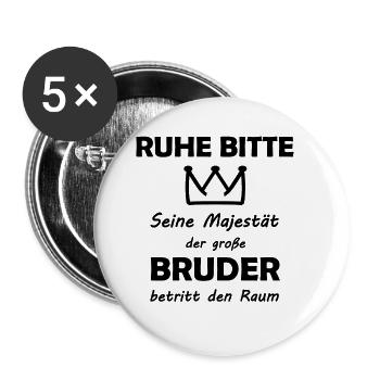 Der große Bruder - Buttons groß 56 mm (5er Pack) - Weiß - Vorne