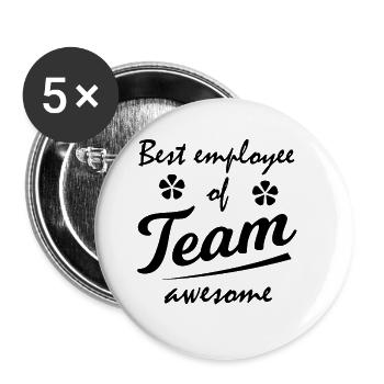 The best employee - Buttons large 2.2''/56 mm (5-pack) - white - Front