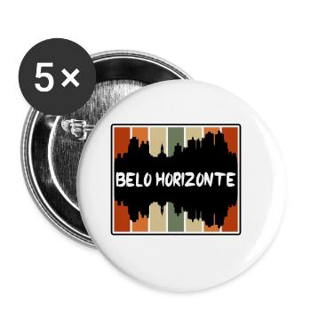 Belo Horizonte Brazil Skyline Silhouette Travel So - Buttons large 2.2''/56 mm (5-pack) - white - Front