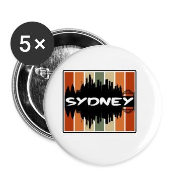 Sydney Australia Skyline Silhouette Travel Souveni - Buttons large 2.2''/56 mm (5-pack) - white - Front