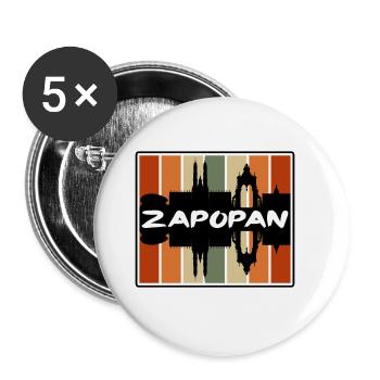 Zapopan Mexico Skyline Silhouette Travel Souvenir - Buttons large 2.2''/56 mm (5-pack) - white - Front