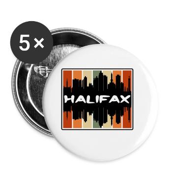 Halifax Canada Skyline Silhouette Travel Souvenir - Buttons large 2.2''/56 mm (5-pack) - white - Front