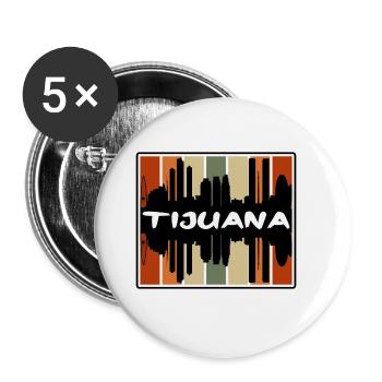 Tijuana Mexico Skyline Silhouette Travel Souvenir - Buttons large 2.2''/56 mm (5-pack) - white - Front