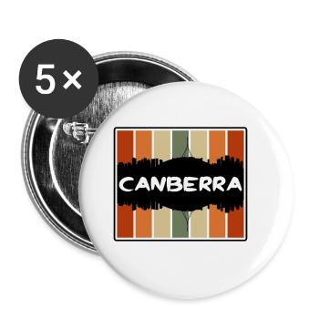Canberra Australien Skyline Silhouette Travel Souve - Buttons groß 56 mm (5er Pack) - Weiß - Vorne