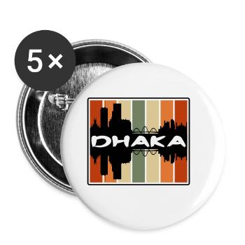 Dhaka Bangladesh Skyline Silhouette Travel Souveni - Buttons large 2.2''/56 mm (5-pack) - white - Front