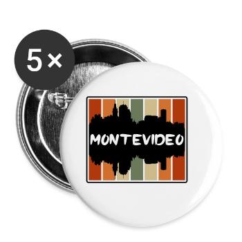 Montevideo Uruguay Skyline Silhouette Travel Souve - Buttons large 2.2''/56 mm (5-pack) - white - Front