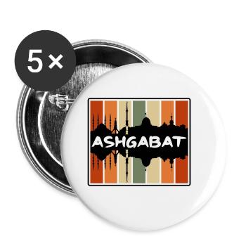 Aschgabat Turkmenistan Skyline Silhouette Reisen So - Buttons groß 56 mm (5er Pack) - Weiß - Vorne