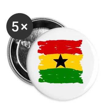 The colours of Ghana - Buttons large 2.2''/56 mm (5-pack) - white - Front