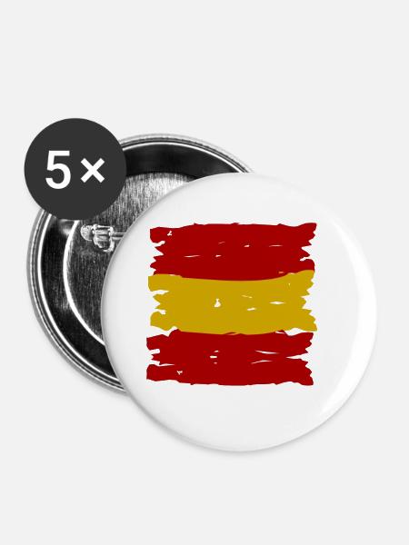 Das spanische Team - Buttons groß 56 mm (5er Pack) - Weiß