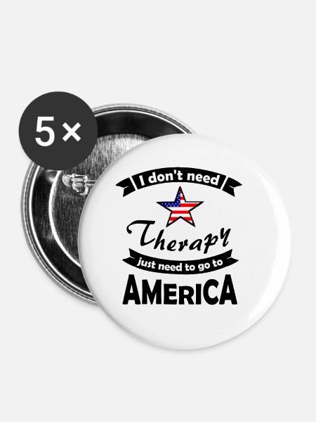 Fahrt nach Amerika - Buttons groß 56 mm (5er Pack) - Weiß
