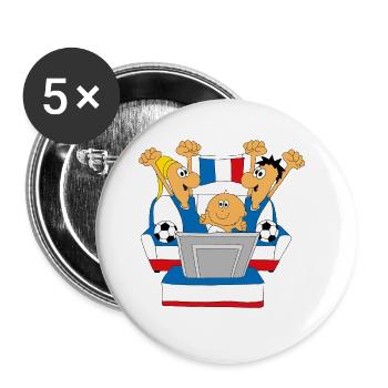 FRANKREICH - FUßBALL - WELTMEISTERSCHAFT - FANS - Buttons groß 56 mm (5er Pack) - Weiß - Vorne