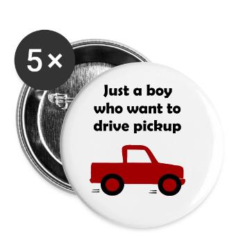 Chauffeur de camionnette - Lot de 5 grands badges (56 mm) - blanc - Devant