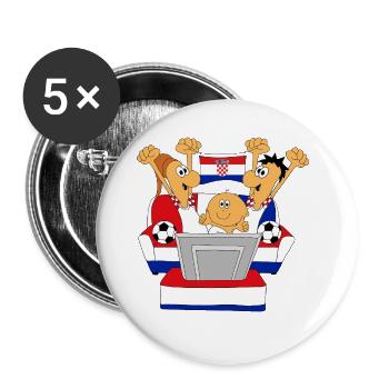 KROATIEN - FUßBALL - WM - WELTMEISTERSCHAFT - FANS - Buttons groß 56 mm (5er Pack) - Weiß - Vorne