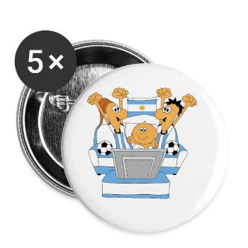 ARGENTINIEN - WM - WELTMEISTERSCHAFT - FUßBALL - Buttons groß 56 mm (5er Pack) - Weiß - Vorne